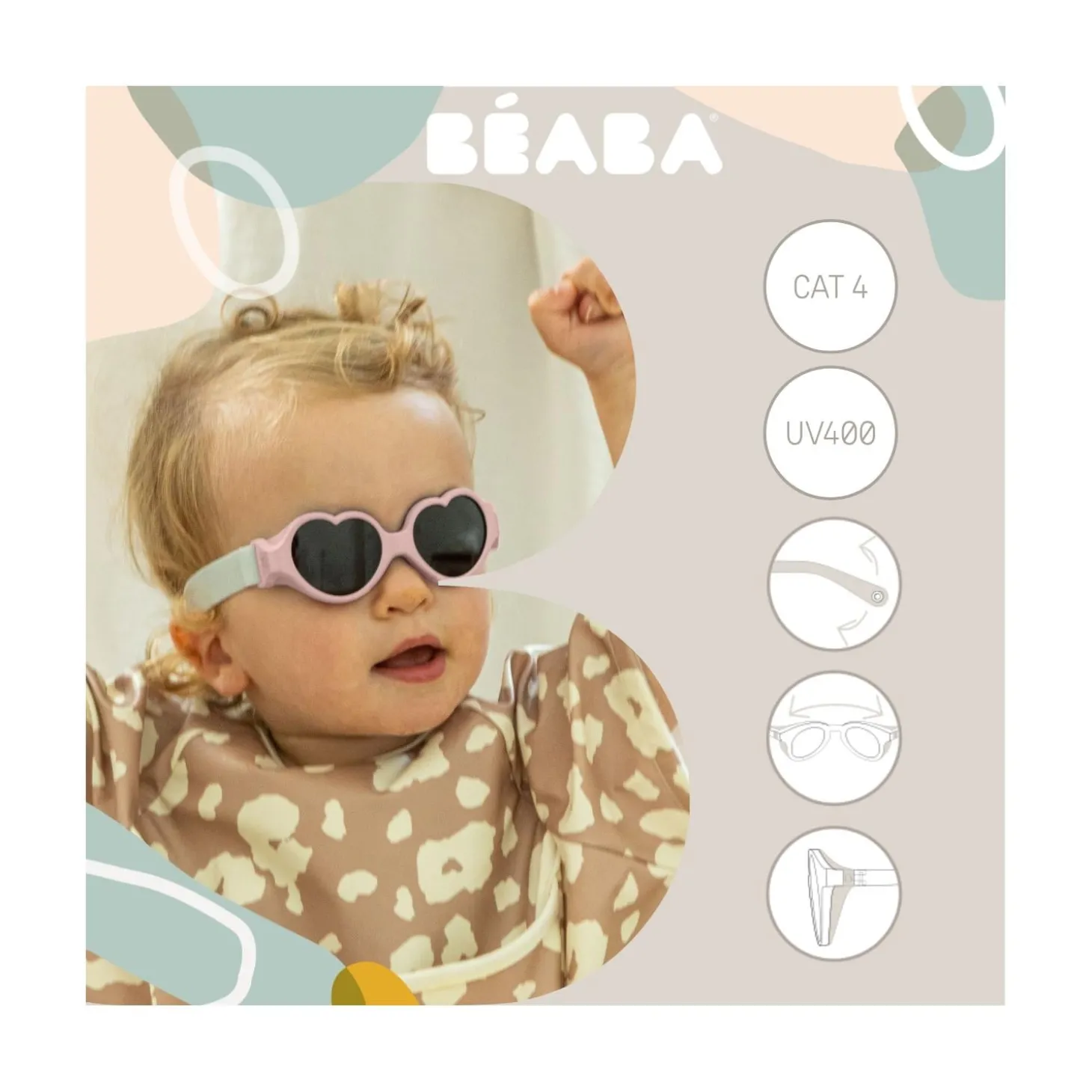 Béaba Lunettes Bandeau Baby Coeur Lilas 0-9 mois