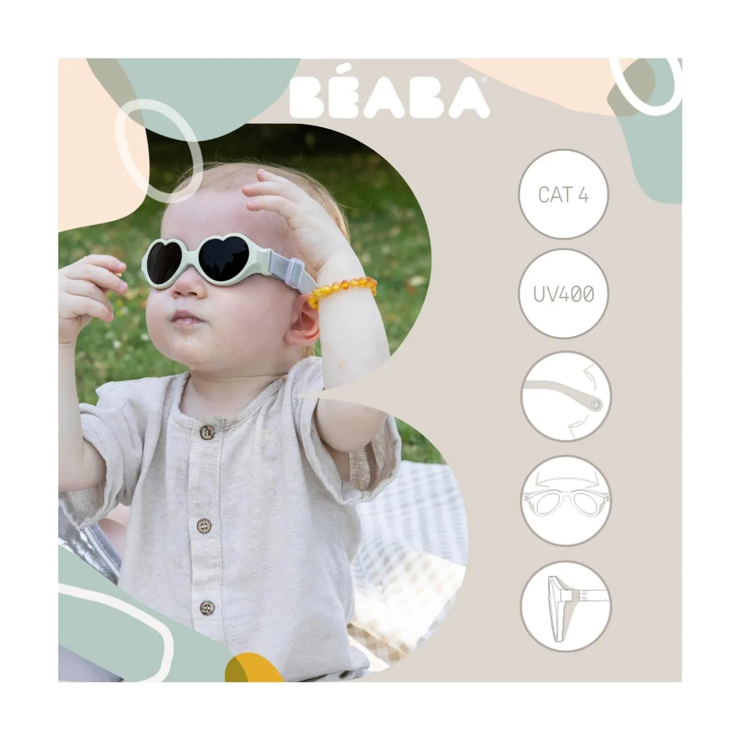 Béaba Lunettes Bandeau Baby Coeur Galet 0-9 mois