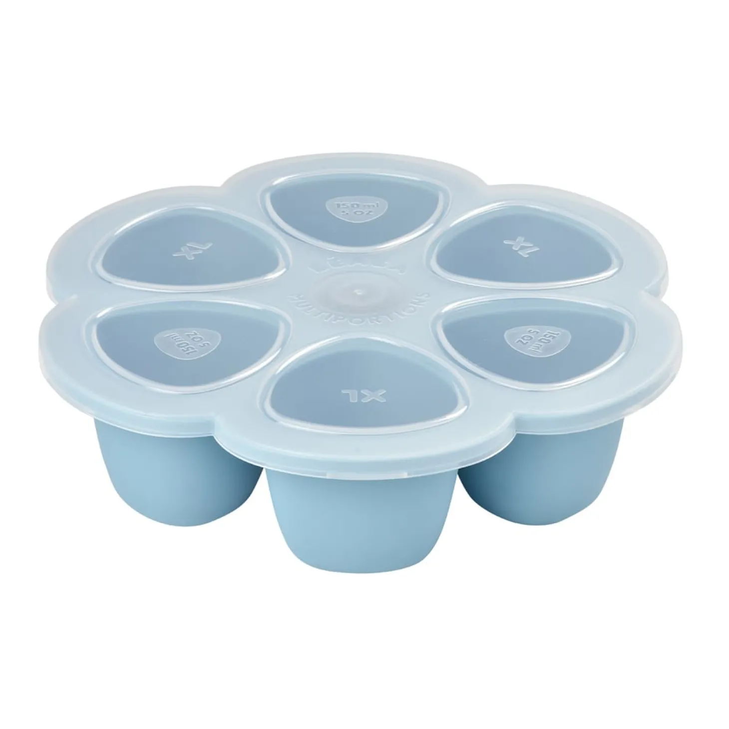 Béaba Moule multiportions conservation silicone Windy Blue 6x150 ml