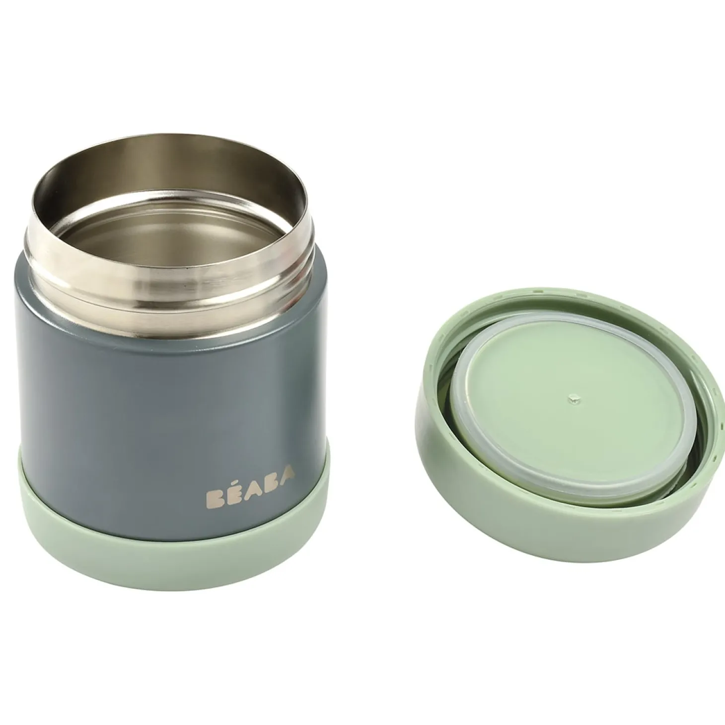 Béaba Portion inox isotherme Mineral Grey/Sage Green 300 ml