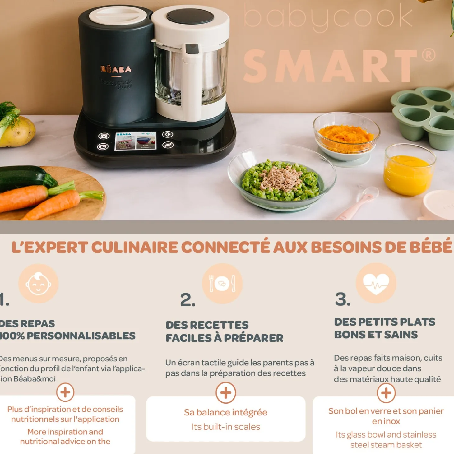 Béaba Robot multifonction Babycook Smart Gris Anthracite