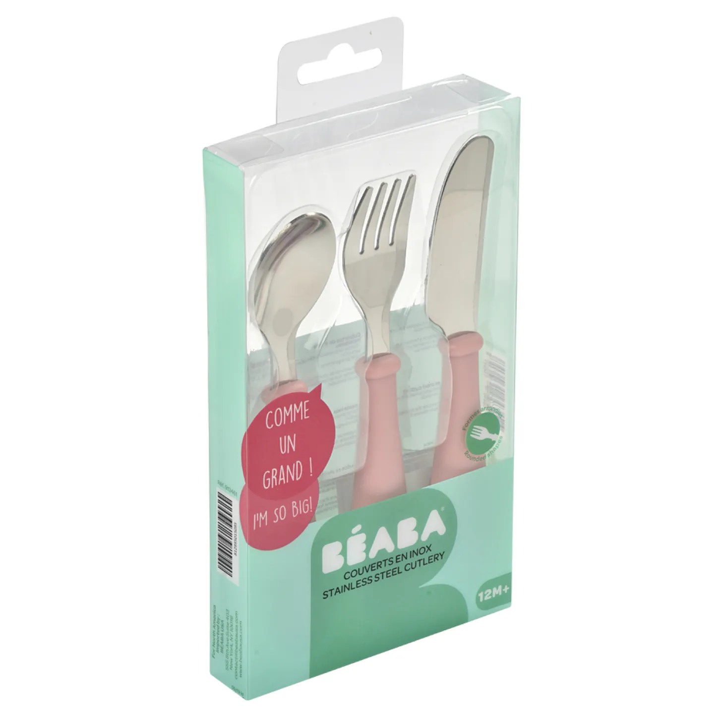 Béaba Set de 3 Couverts Inox Old Pink