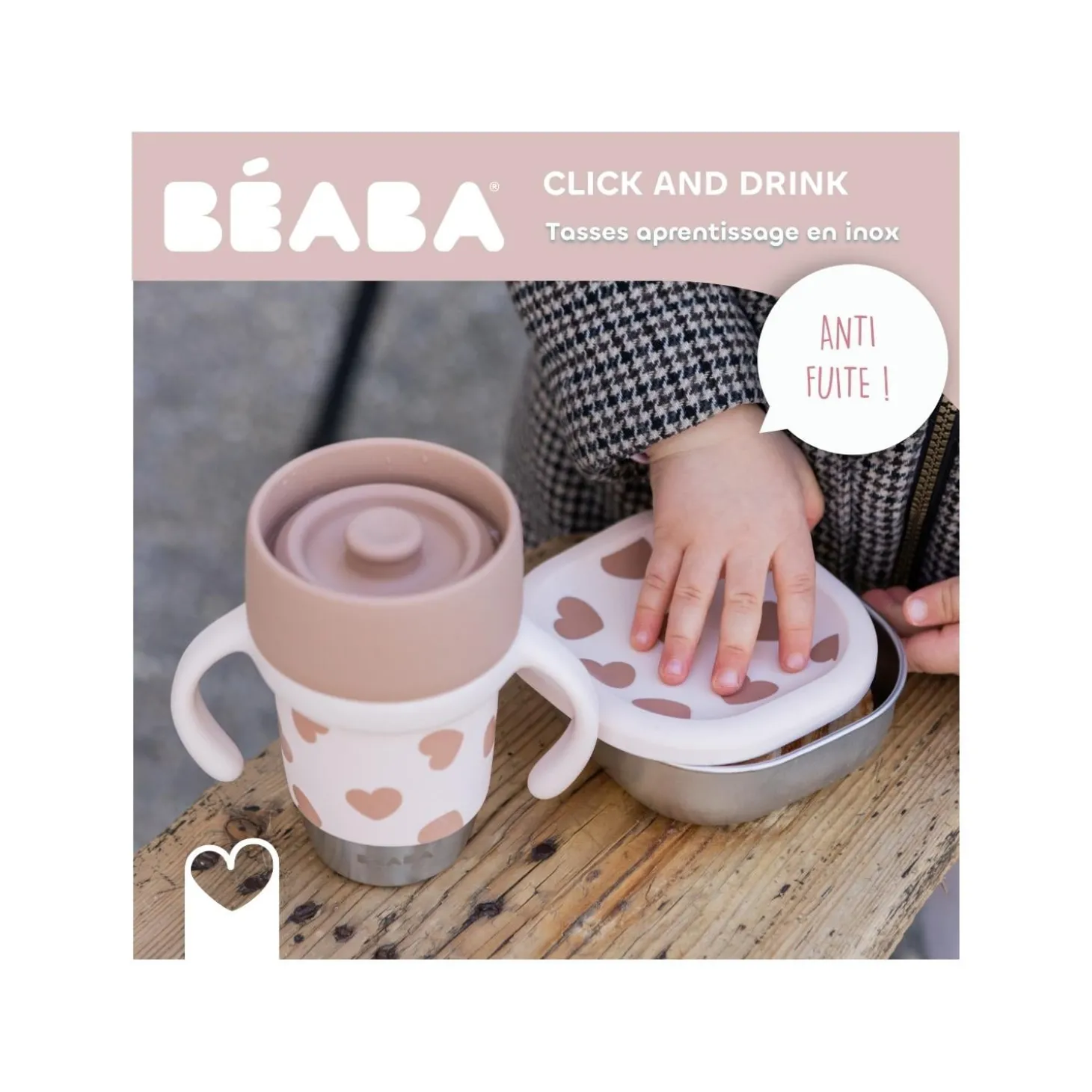 Béaba Tasse d'apprentissage Inox Click & Drink BigLove