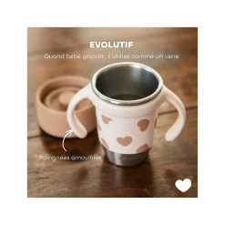 Béaba Tasse d'apprentissage Inox Click & Drink BigLove