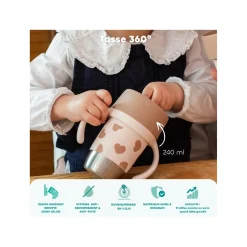 Béaba Tasse d'apprentissage Inox Click & Drink BigLove