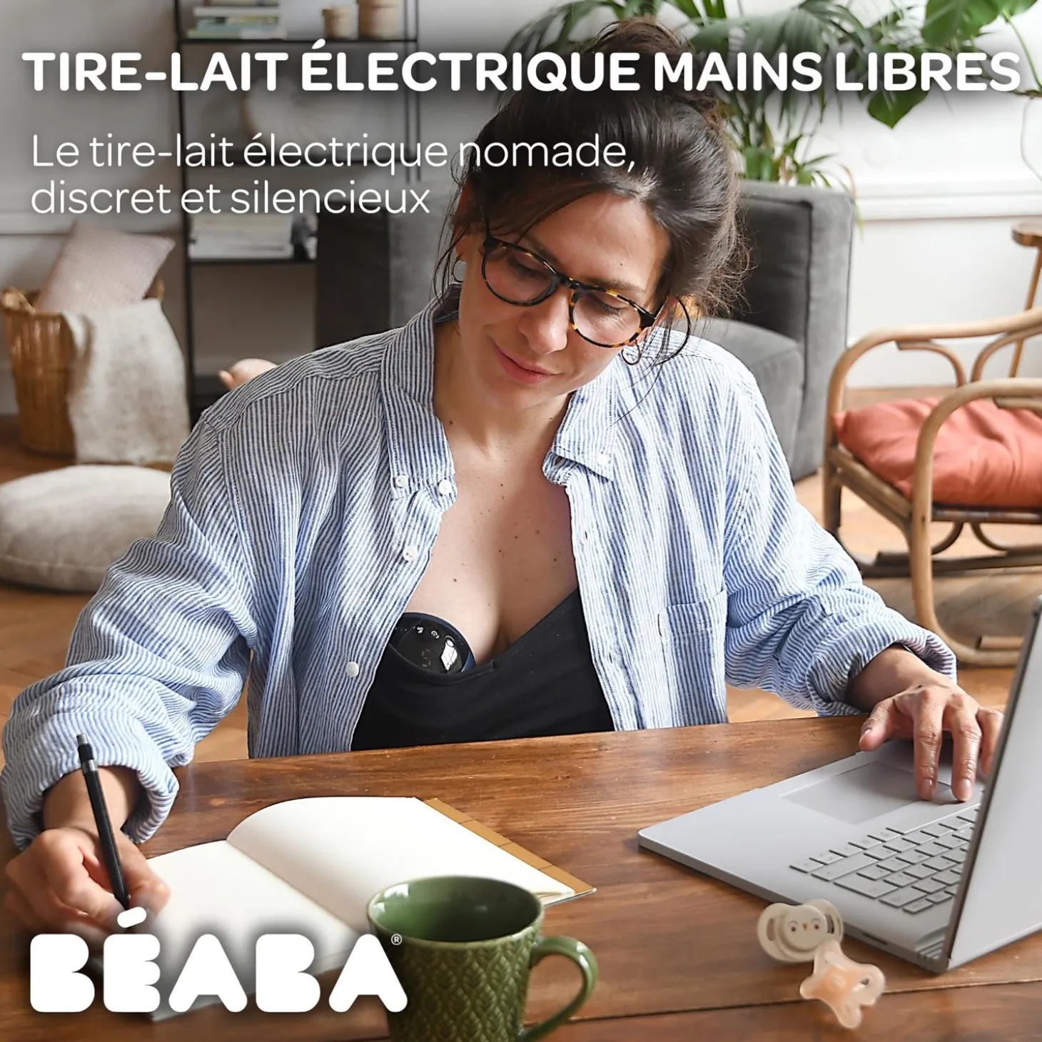 Béaba Tire-lait électrique Mains libres Night Blue