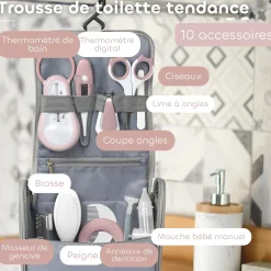 Béaba Trousse de Toilette Nomade 10 Accessoires Old Pink