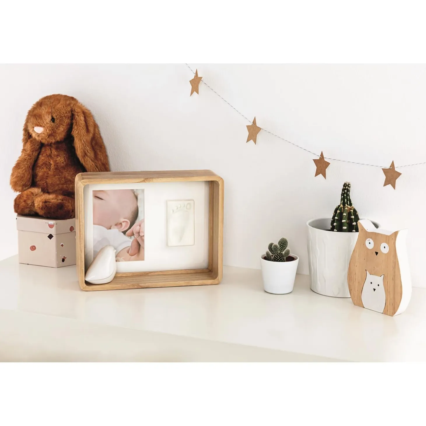 Baby Art Cadre renfoncé empreinte bébé Wooden