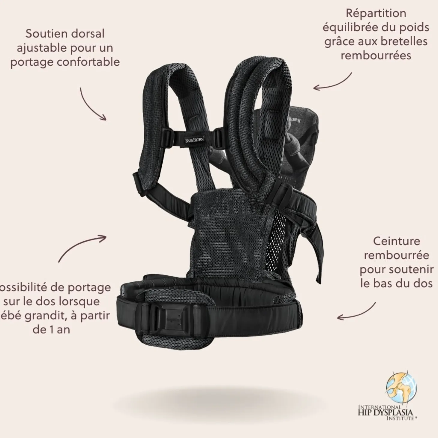 BabyBjörn Porte-bébé Harmony Mesh 3D Noir