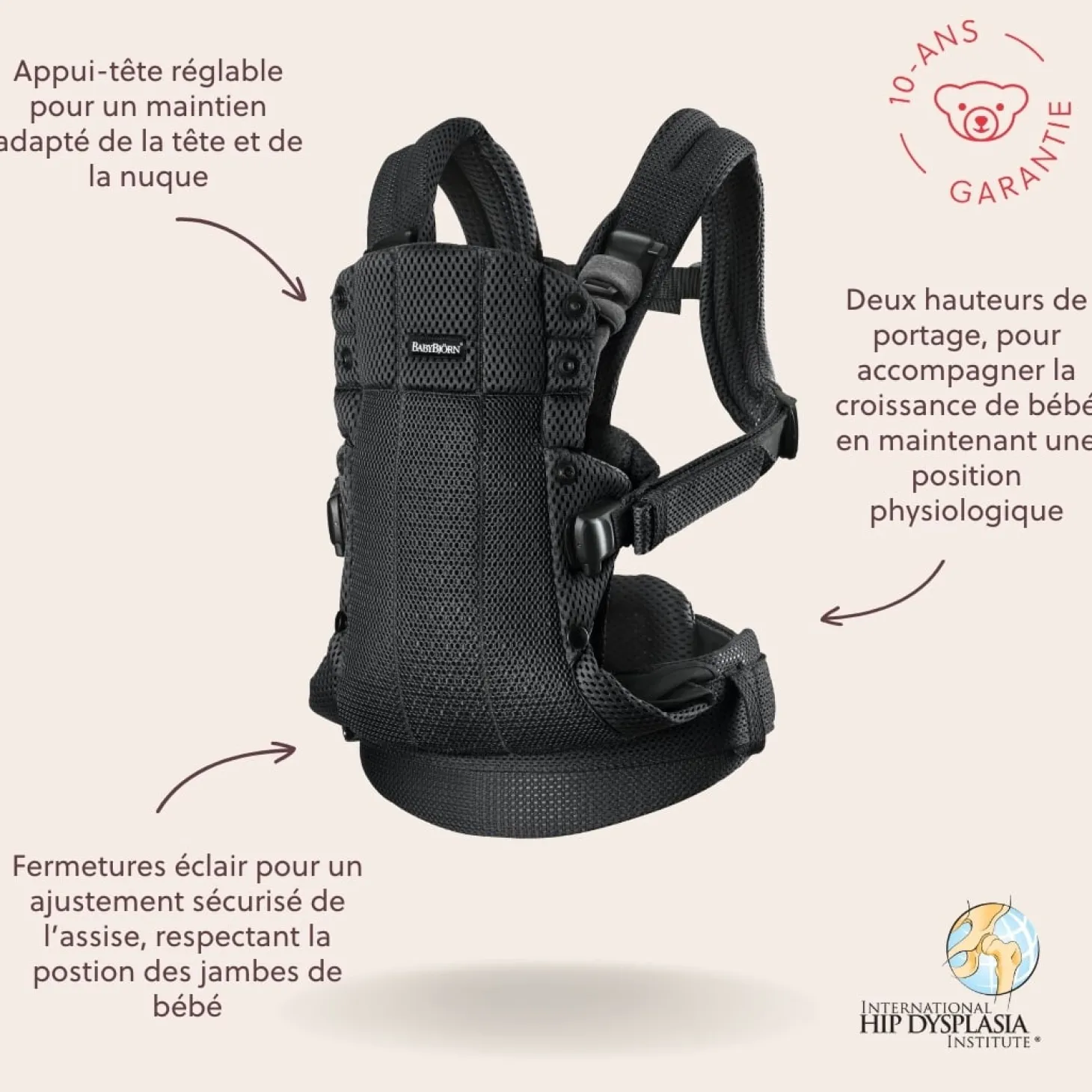 BabyBjörn Porte-bébé Harmony Mesh 3D Noir