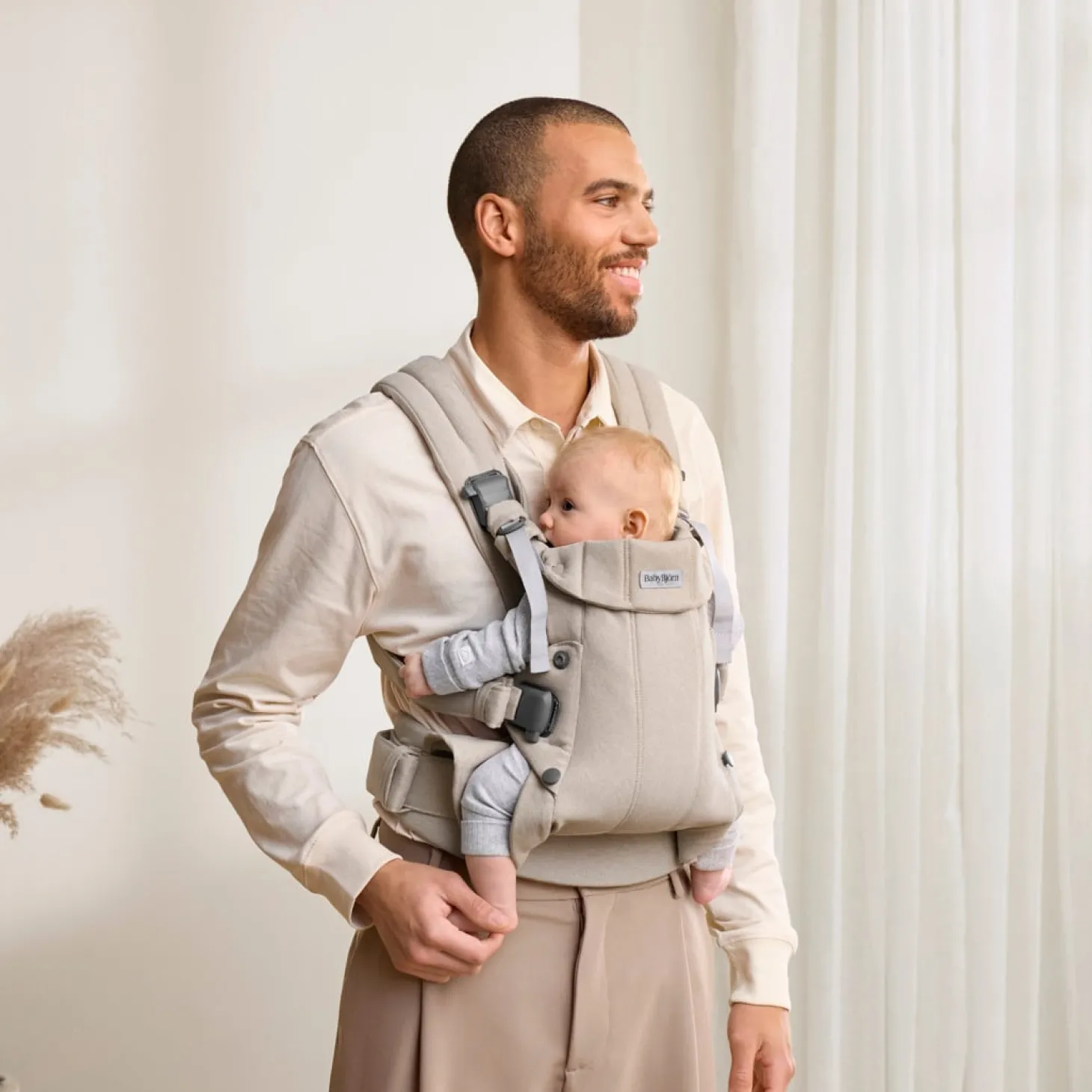 BabyBjörn Porte-bébé harmony mélange tissé chiné Beige Clair