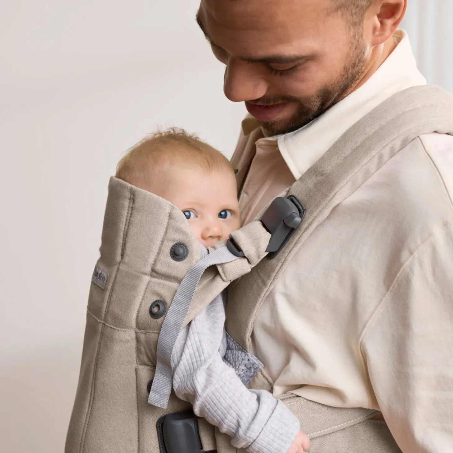 BabyBjörn Porte-bébé harmony mélange tissé chiné Beige Clair