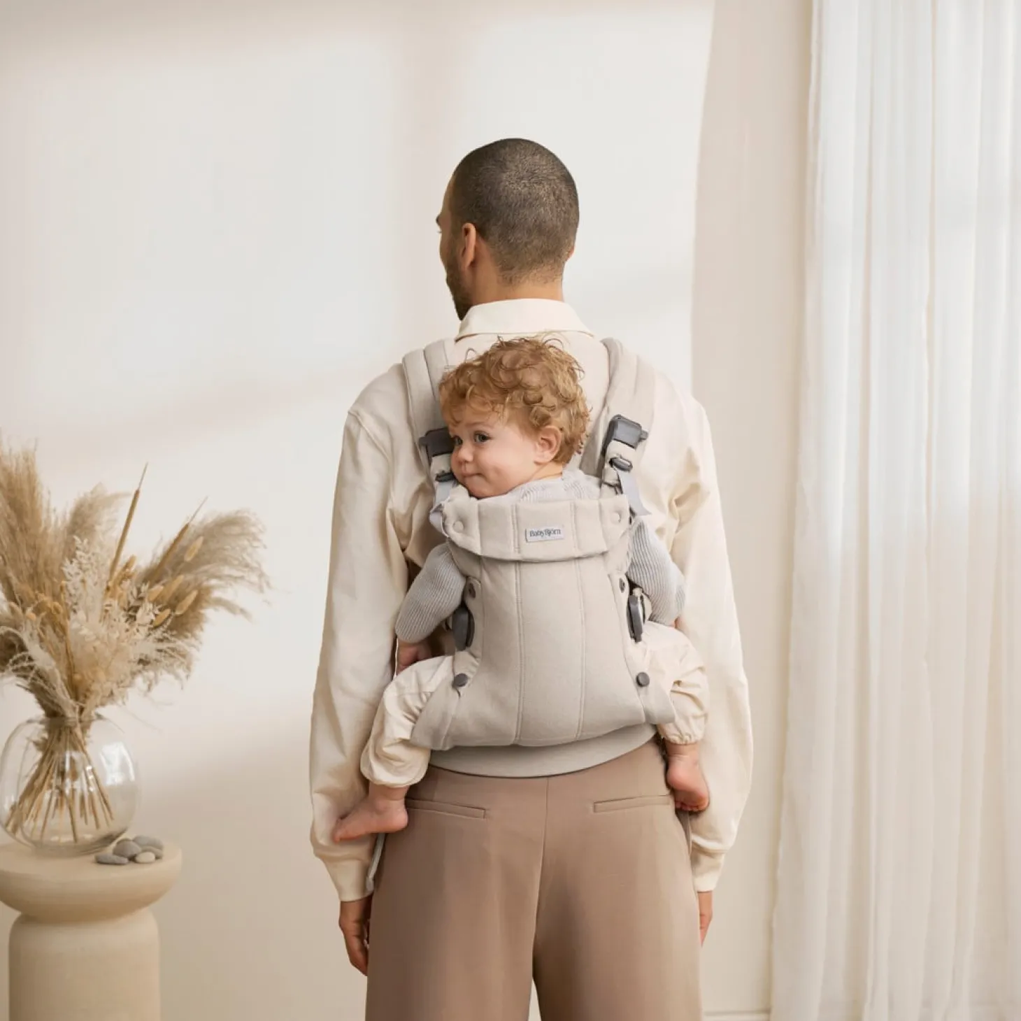 BabyBjörn Porte-bébé harmony mélange tissé chiné Beige Clair