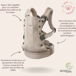 BabyBjörn Porte-bébé harmony mélange tissé chiné Beige Clair