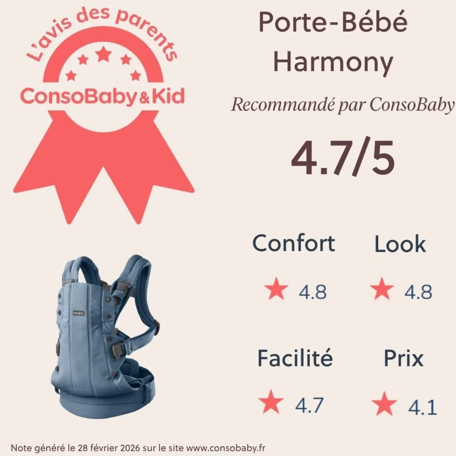 BabyBjörn Porte-bébé harmony mélange tissé chiné Bleu clair