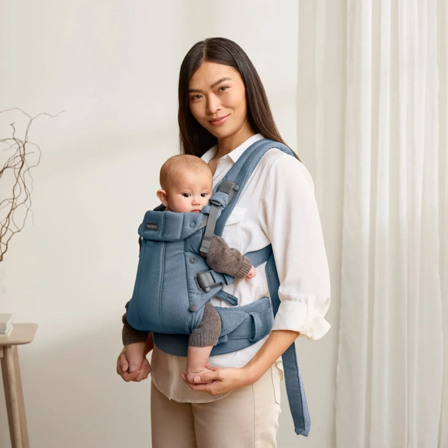 BabyBjörn Porte-bébé harmony mélange tissé chiné Bleu clair