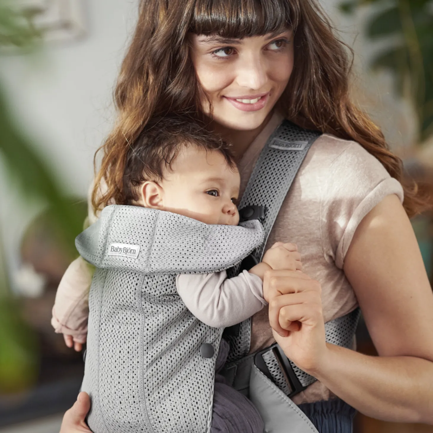 BabyBjörn Porte-bébé Mini Gris, Mesh 3D