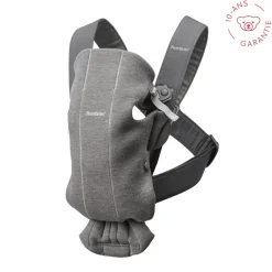 BabyBjörn Porte-bébé Mini Jersey Gris Foncé, Jersey 3D