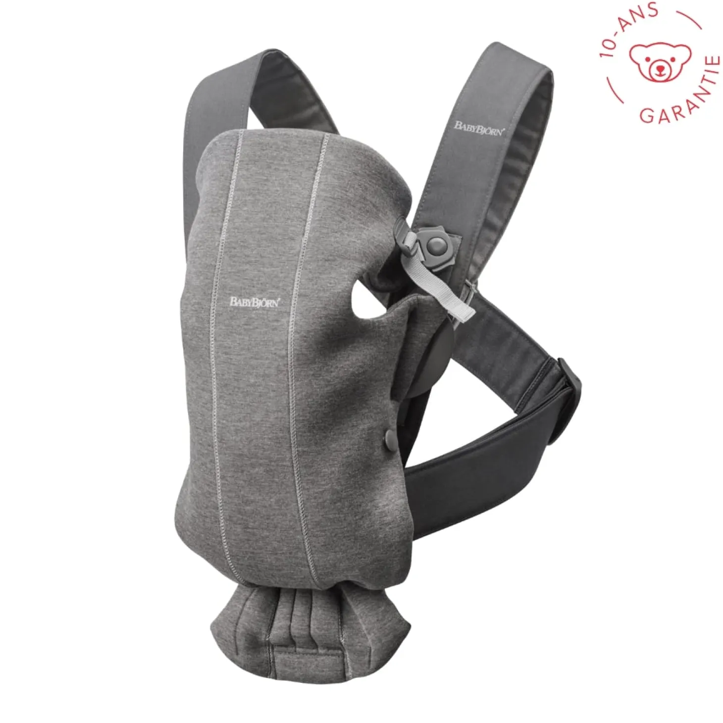 BabyBjörn Porte-bébé Mini Jersey Gris Foncé, Jersey 3D