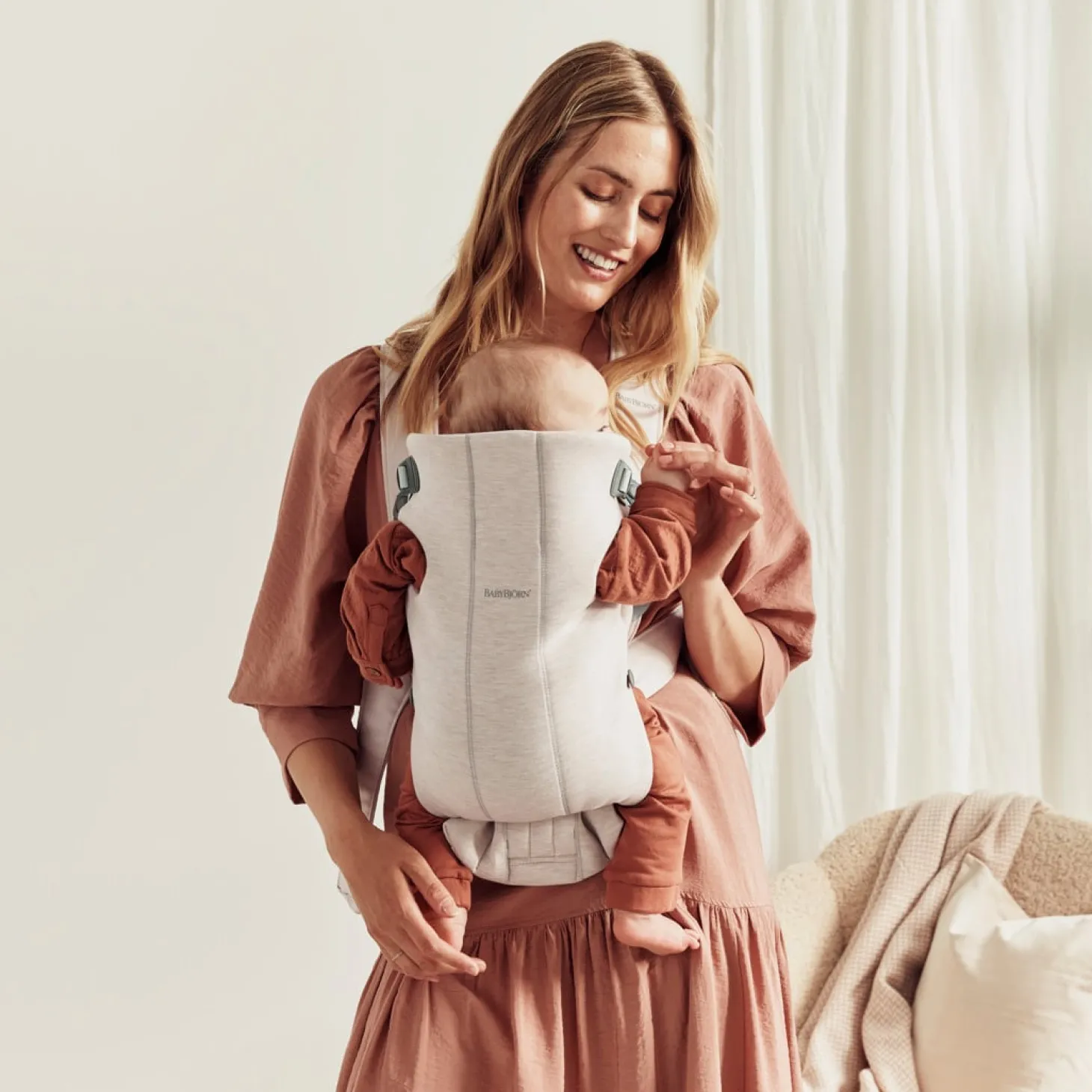 BabyBjörn Porte-bébé Mini Jersey Beige Clair
