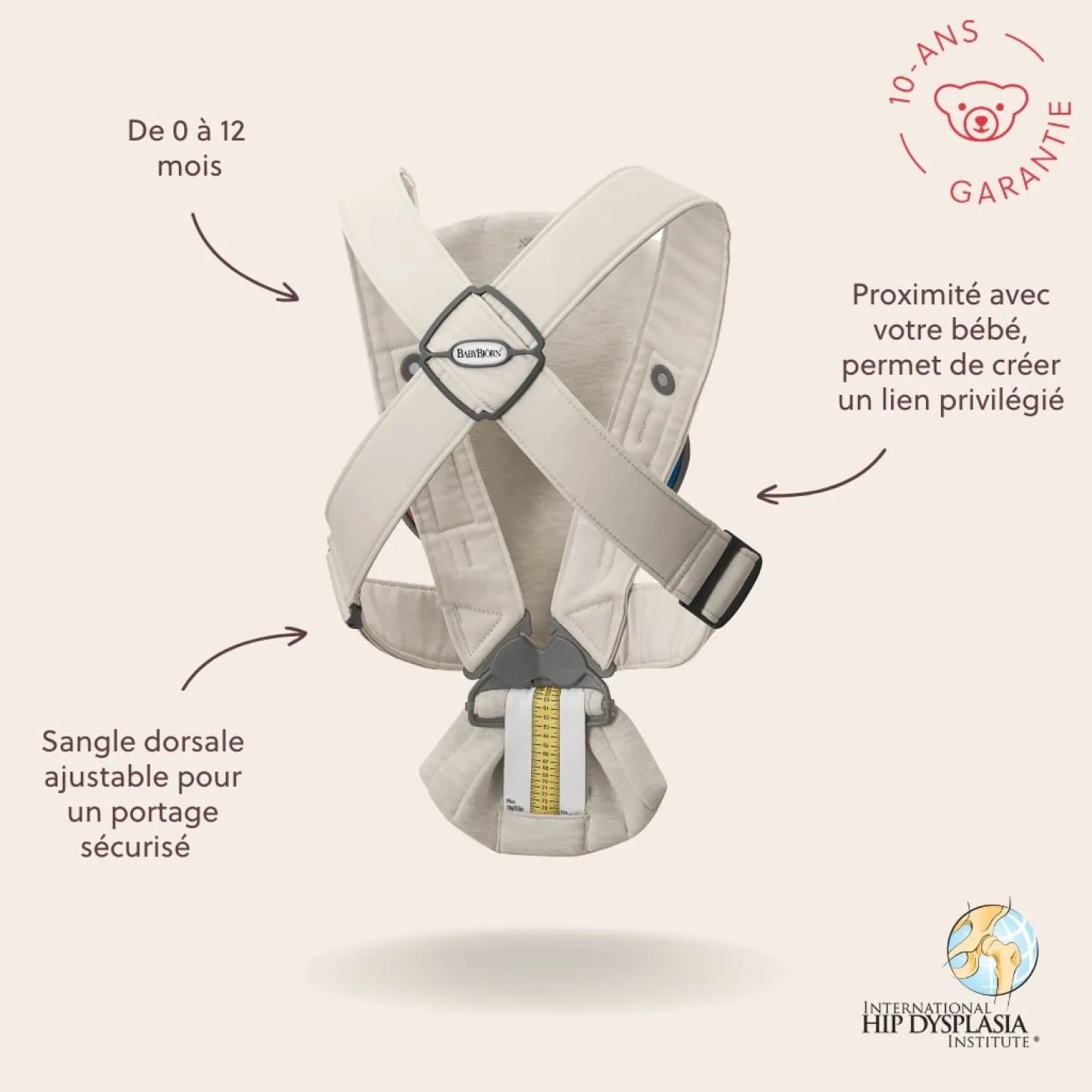 BabyBjörn Porte-bébé Mini Jersey Beige Clair