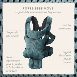 BabyBjörn Porte-bébé Move Vert Sauge, Mesh 3D