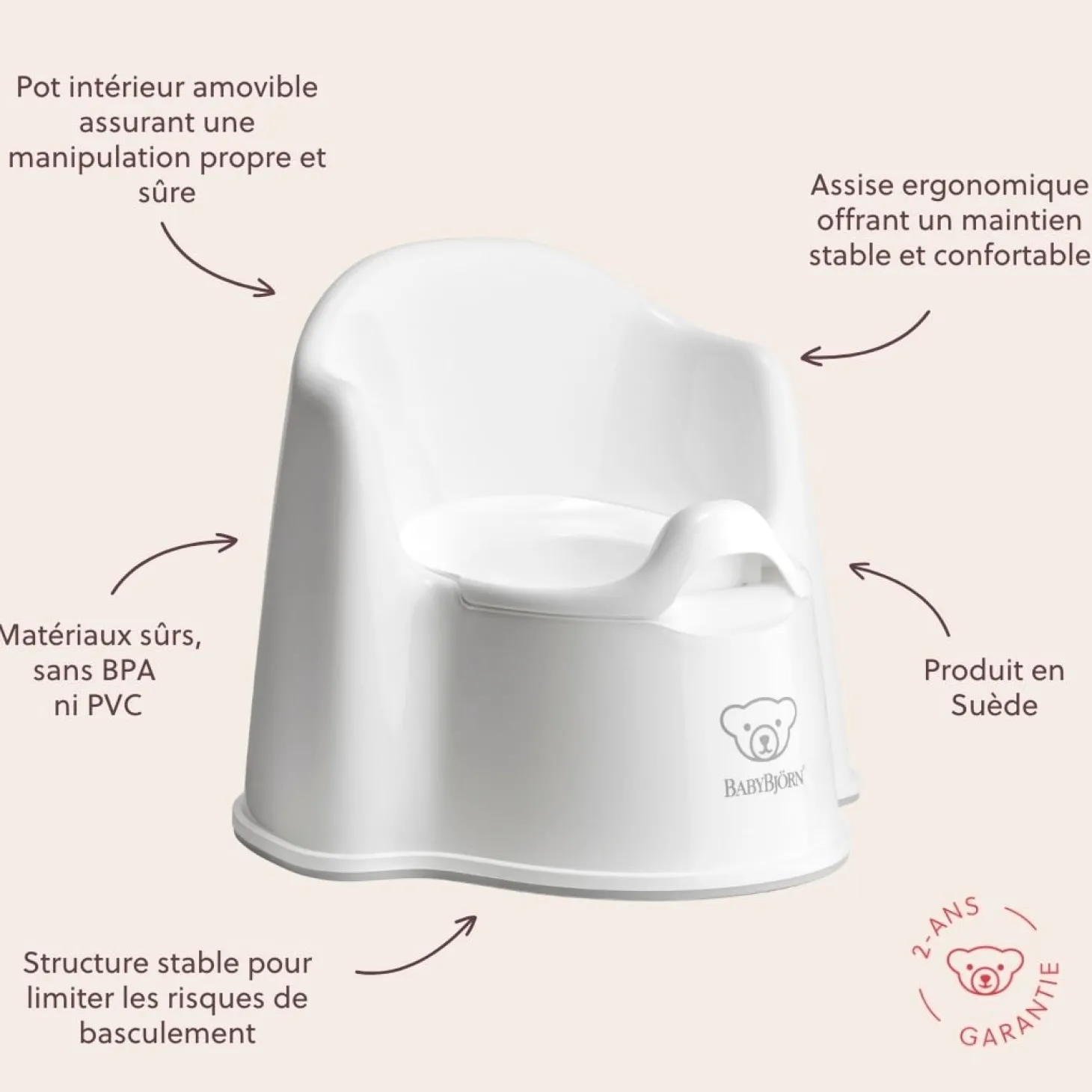 BabyBjörn Pot fauteuil Blanc/Gris