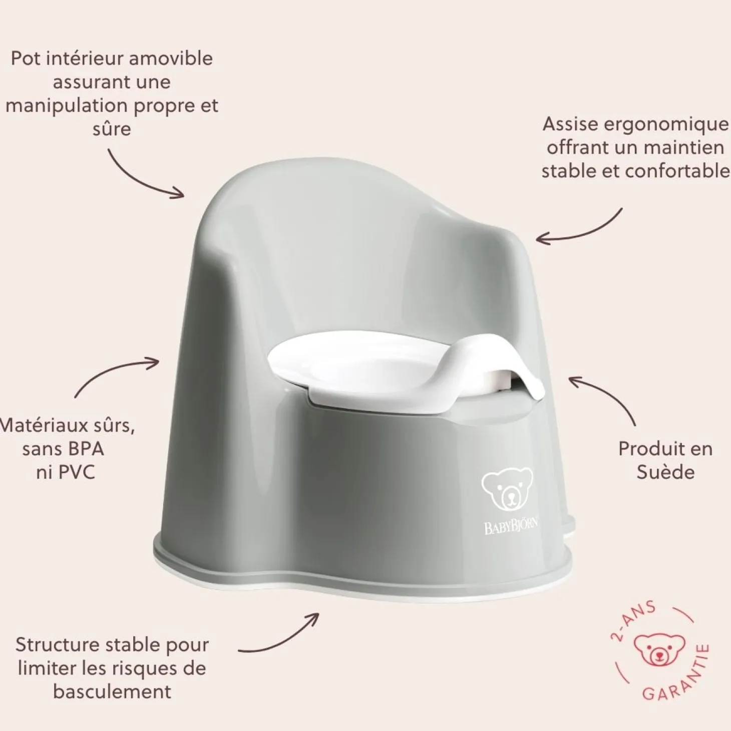BabyBjörn Pot fauteuil Gris/Blanc