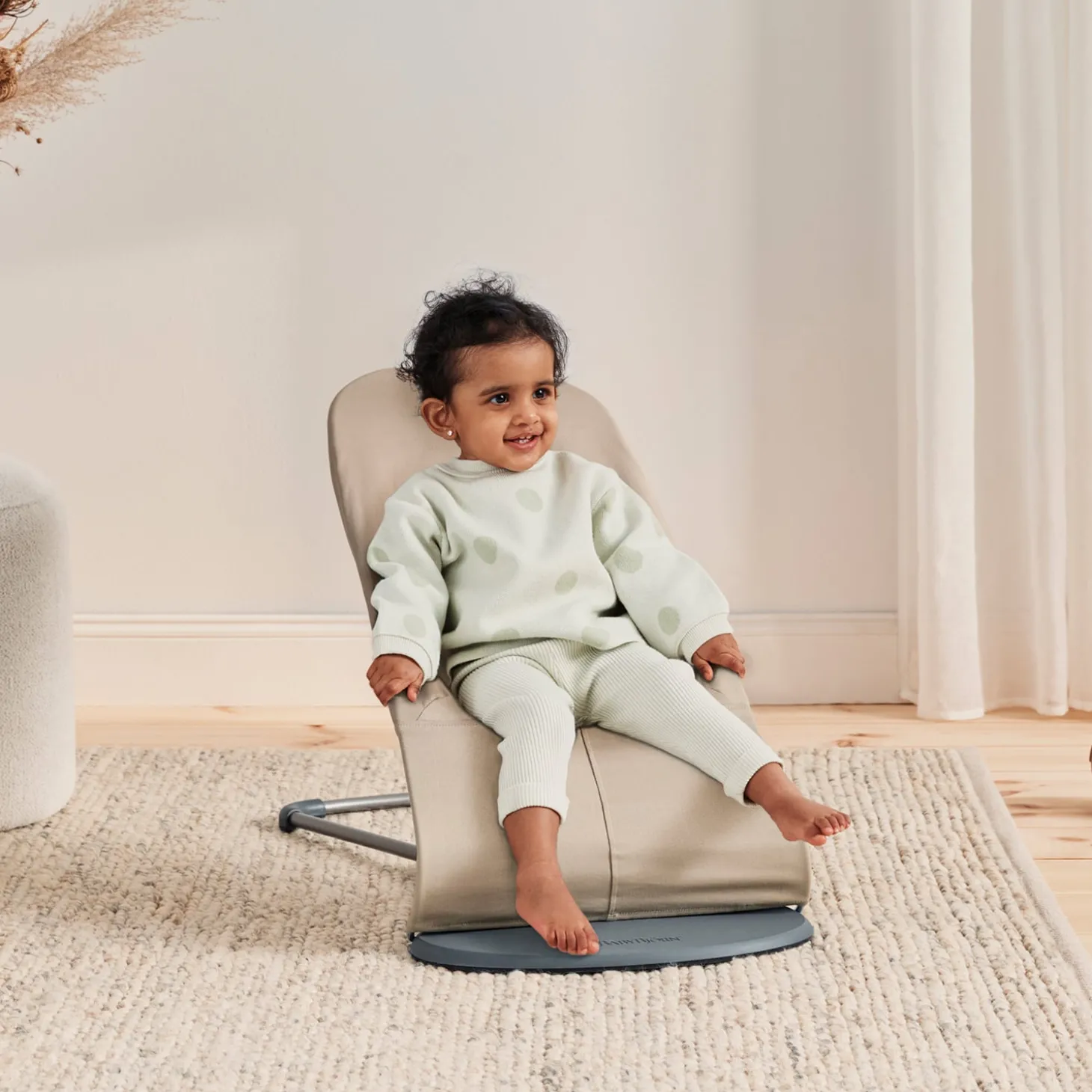 BabyBjörn Transat bébé balance soft tissé Kaki/Beige