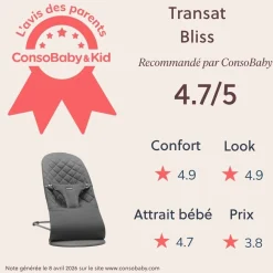 BabyBjörn Transat bébé bliss Anthracite