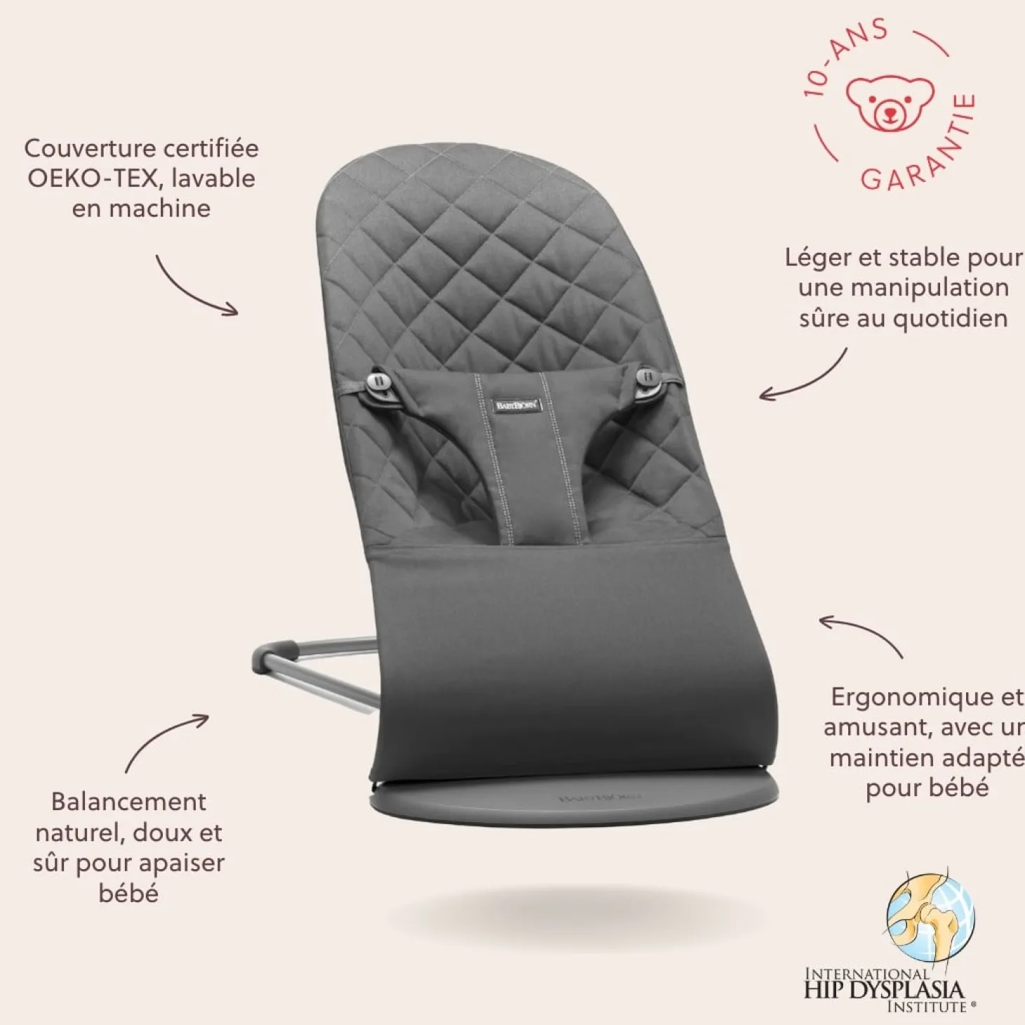 BabyBjörn Transat bébé bliss Anthracite