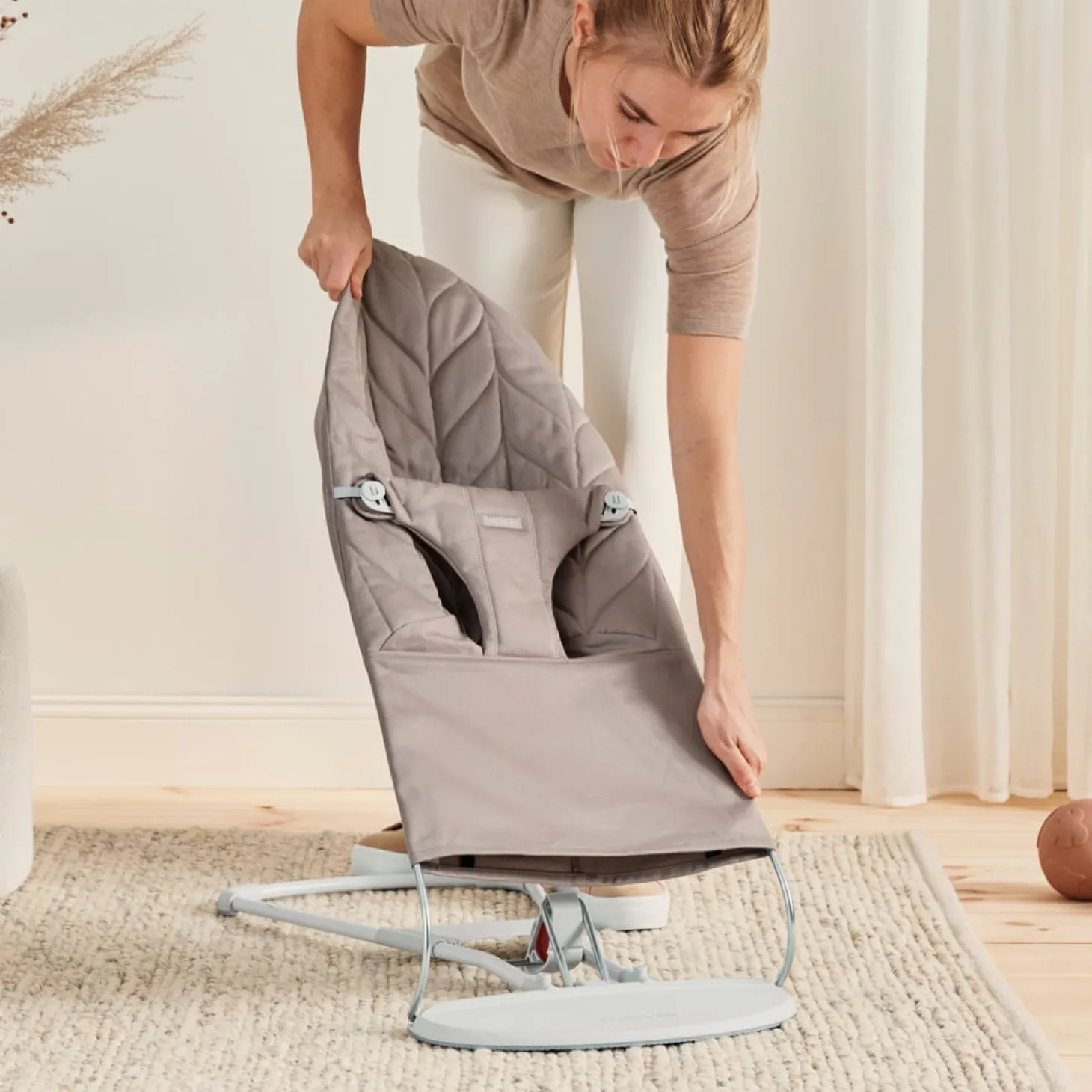 BabyBjörn Transat bébé bliss tissé Gris Sable