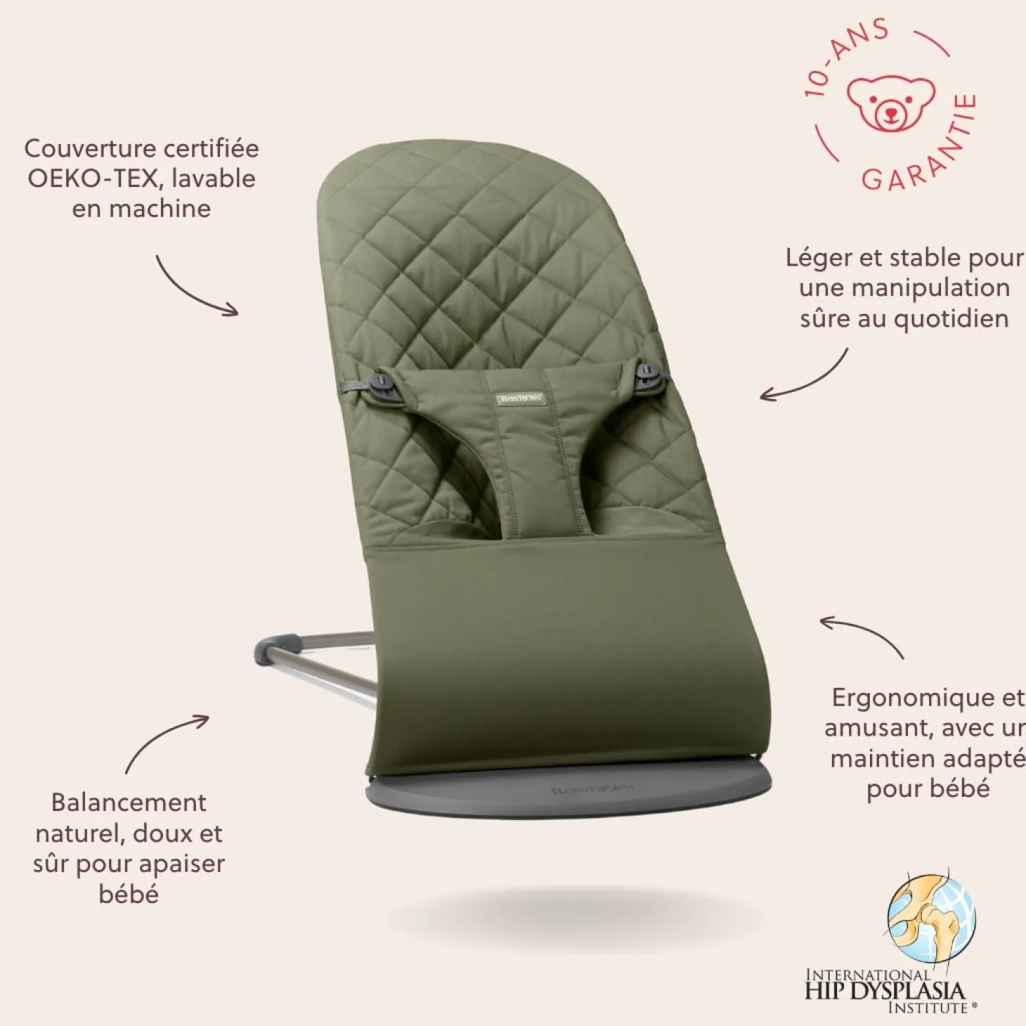 BabyBjörn Transat Bliss Coton Vert foncé