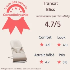 BabyBjörn Transat Bliss Jersey 3D Beige clair