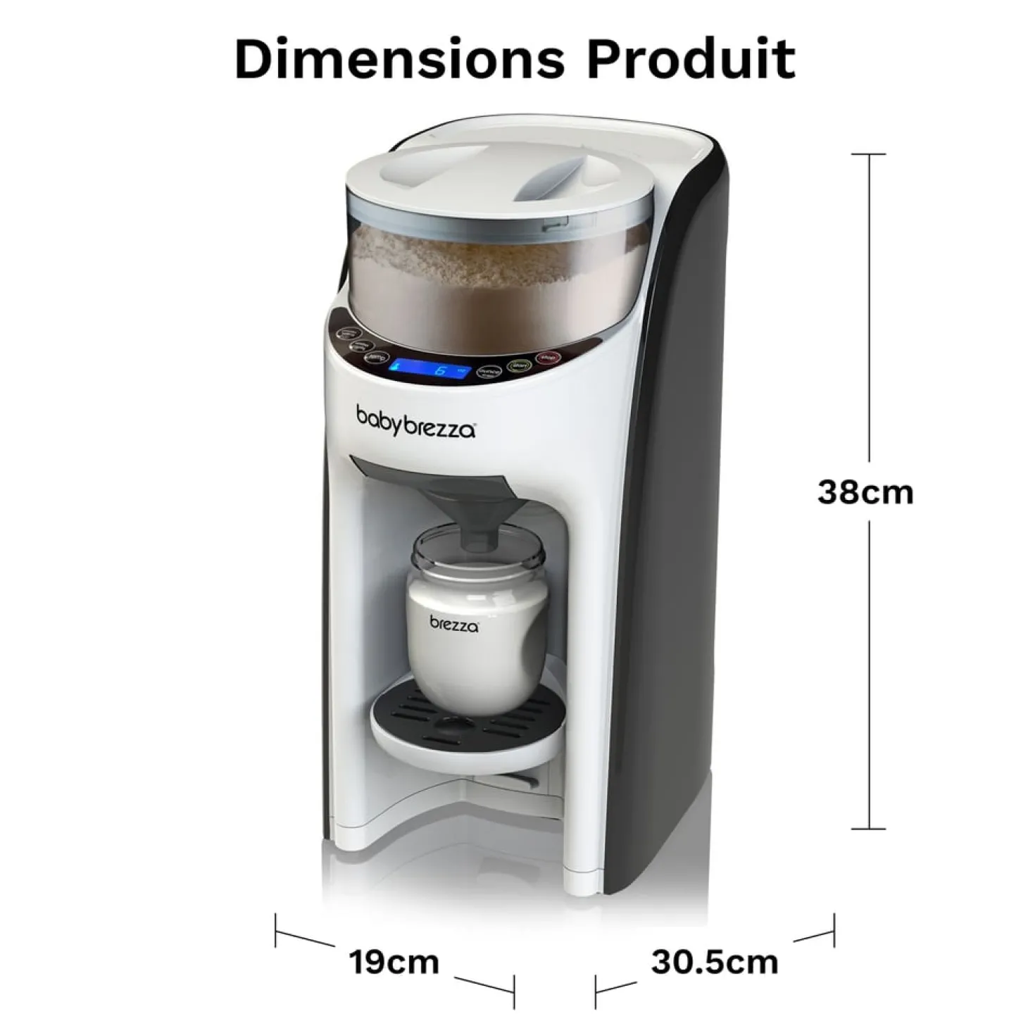 Baby Brezza Formula Pro Advanced + Kit Entonnoir Blanc/Noir