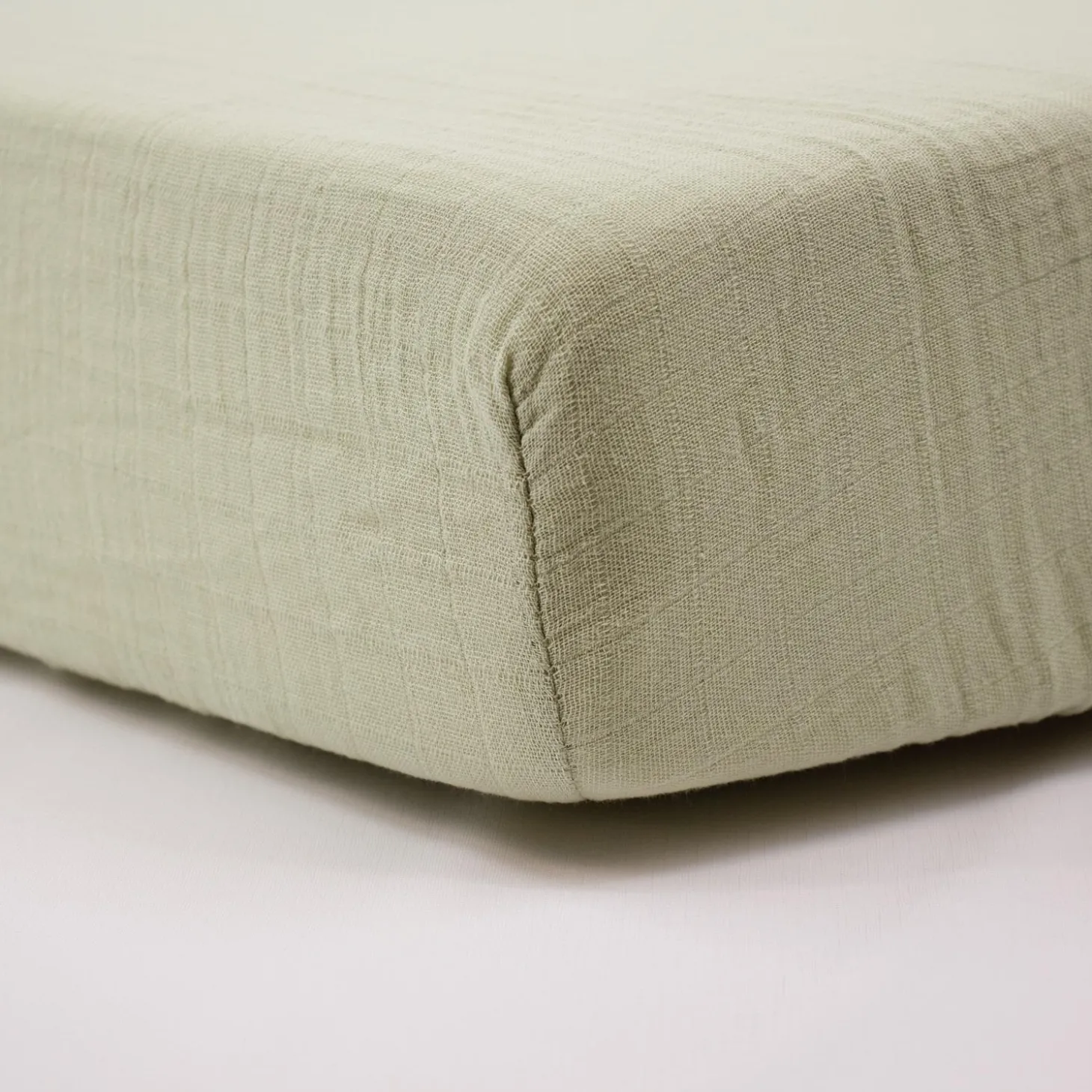BabyCalin Drap Housse Double Gaze Vert Mousse 70x140 cm