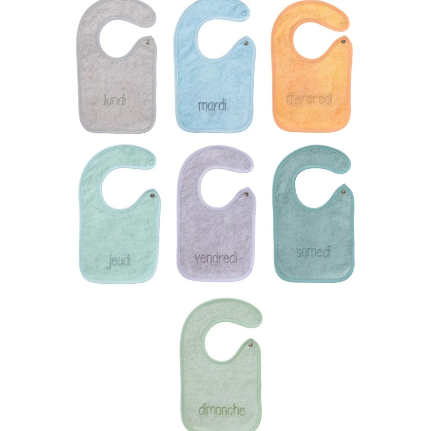 BabyCalin Lot de 7 Bavoirs Colored 0 - 6 mois