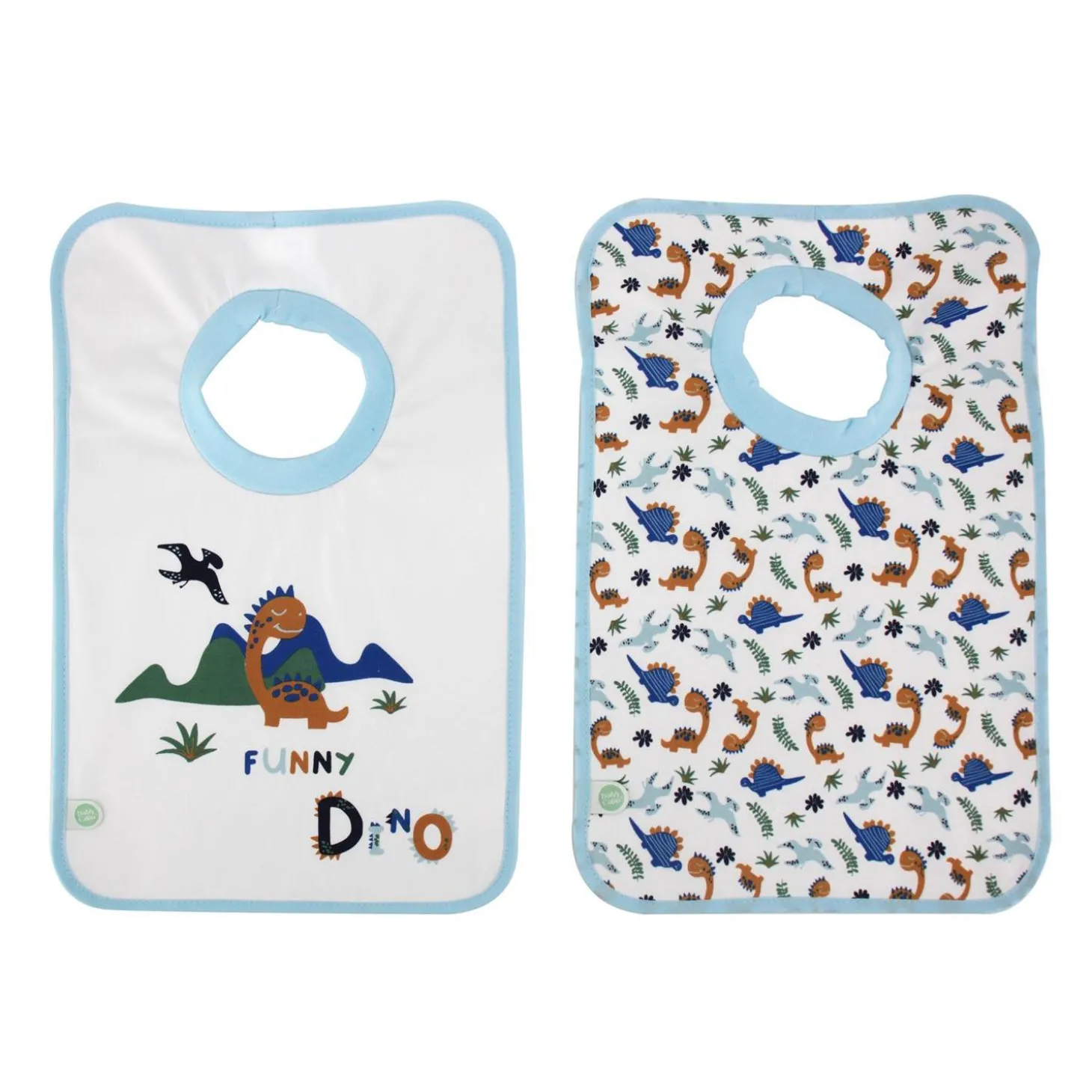BabyCalin Lot de 2 Bavoirs Dino 25 x 38 cm