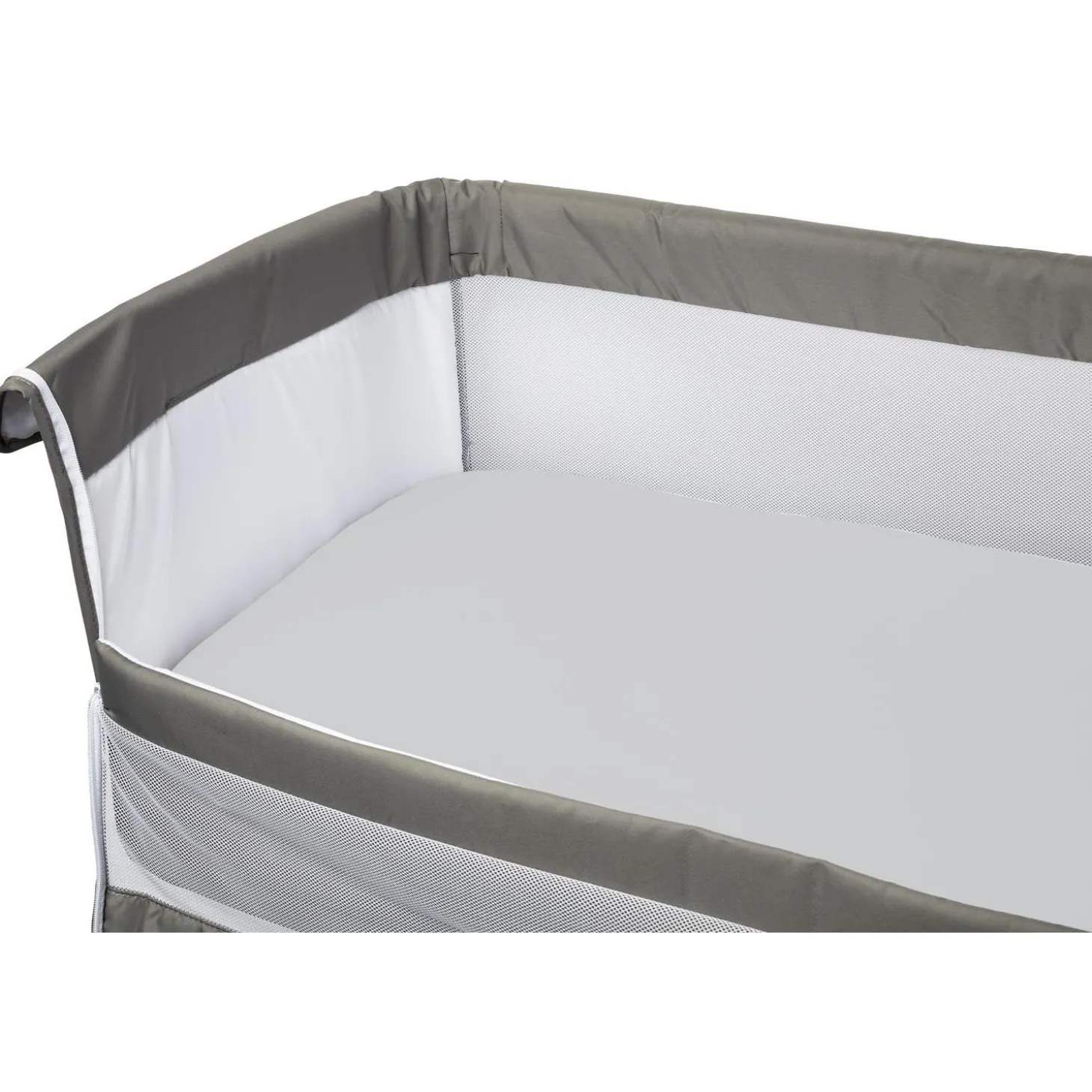 BabyCalin Lot de 2 Draps Housse Coton Biologique Blanc/Gris 83x50 cm