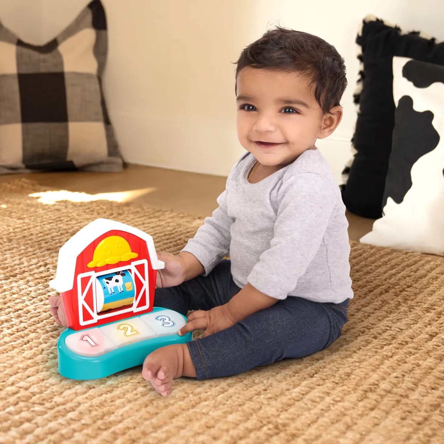 Baby Einstein Centre d'activités 2-en-1 Jump & Learn Barnyard Multicolore