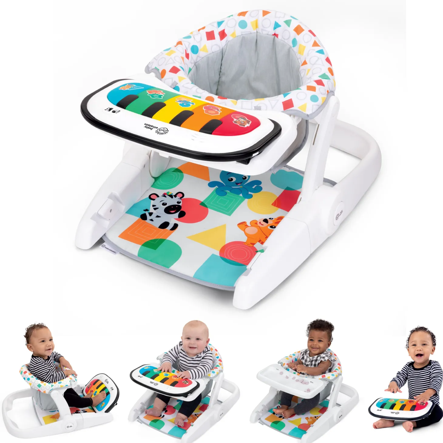 Baby Einstein Rehausseur et siège au sol 4-en-1 Tappin' Tunes Learn-to-Sit Multicolore