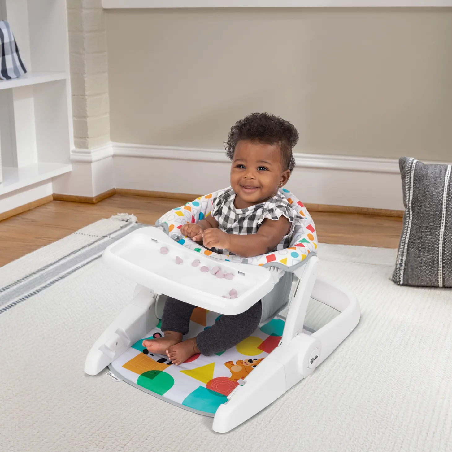 Baby Einstein Rehausseur et siège au sol 4-en-1 Tappin' Tunes Learn-to-Sit Multicolore