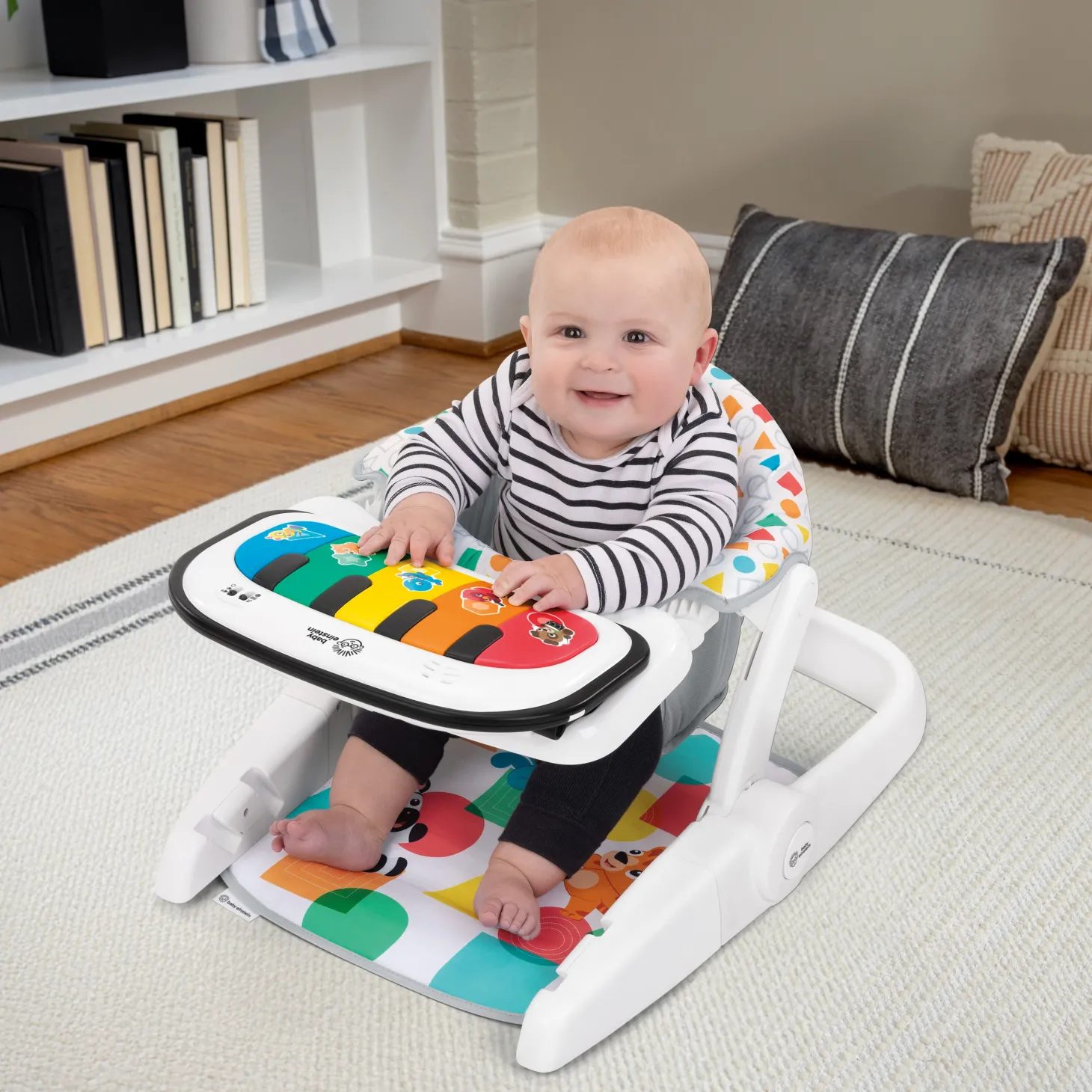 Baby Einstein Rehausseur et siège au sol 4-en-1 Tappin' Tunes Learn-to-Sit Multicolore