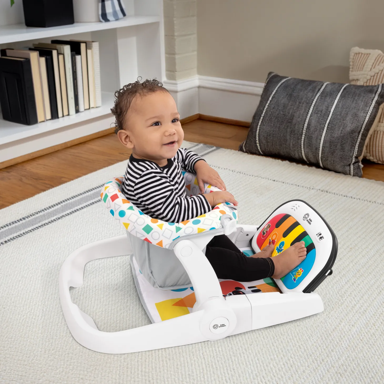 Baby Einstein Rehausseur et siège au sol 4-en-1 Tappin' Tunes Learn-to-Sit Multicolore