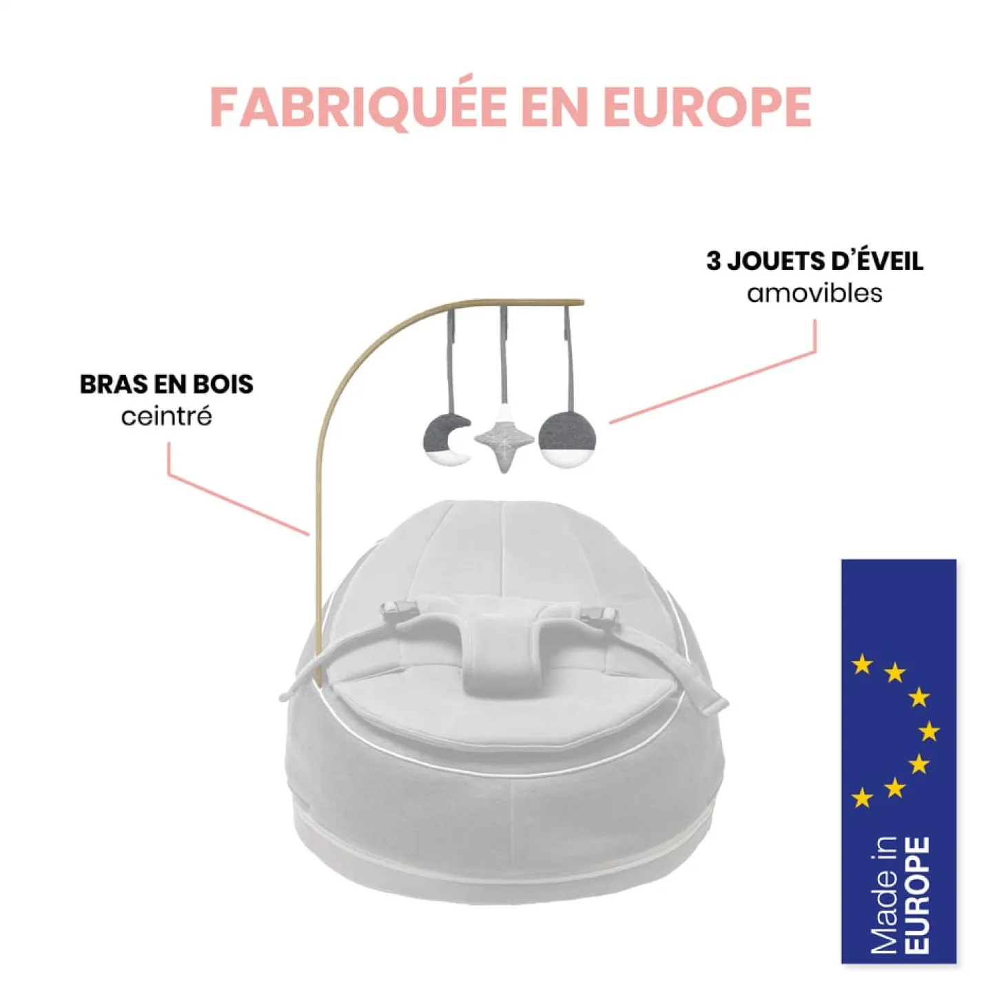 Babymoov Arche d'éveil en bois pour Doomoo Seat'n Swing