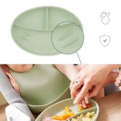 Babymoov                    Assiette Compartimentée    Green