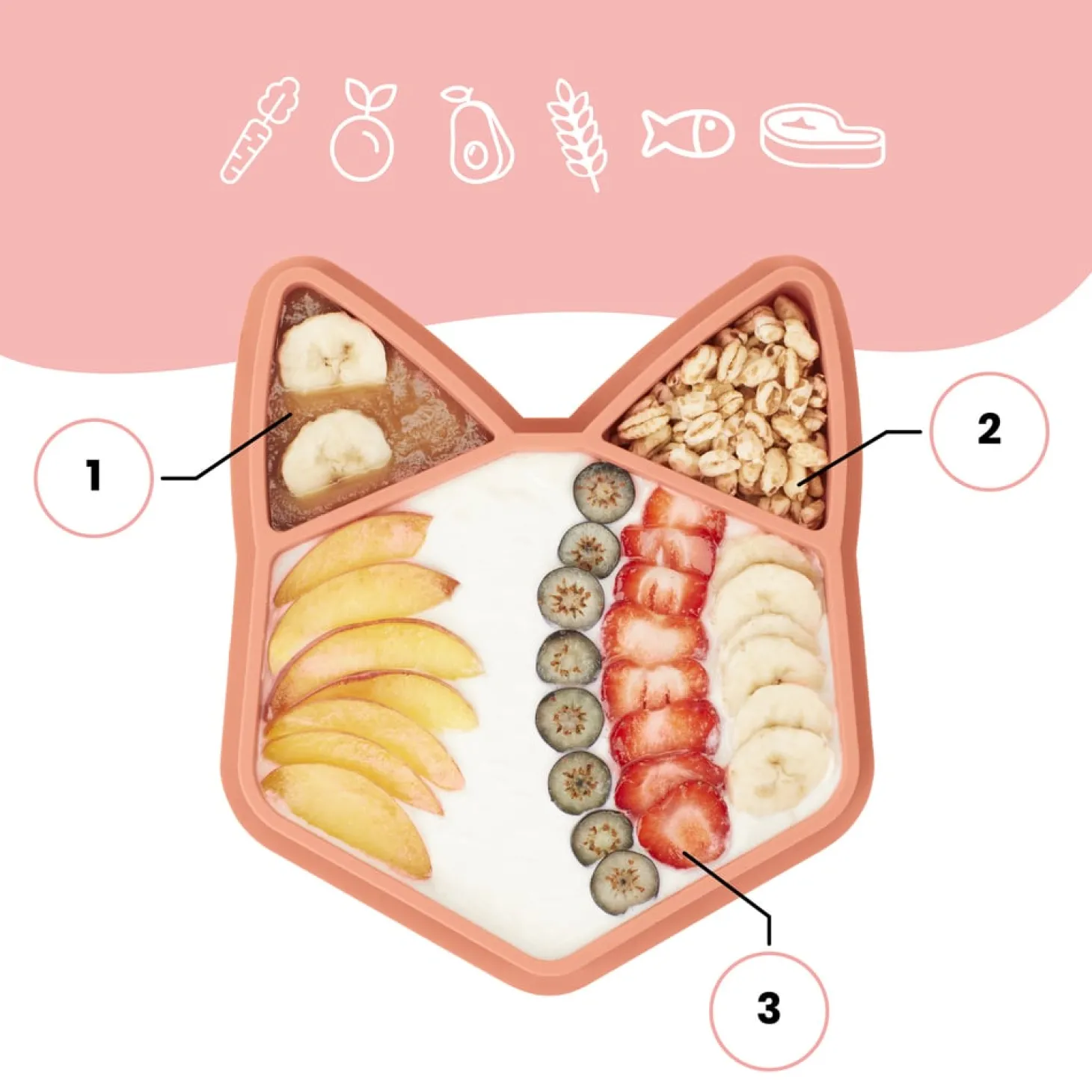 Babymoov Assiette Isy en silicone Orange