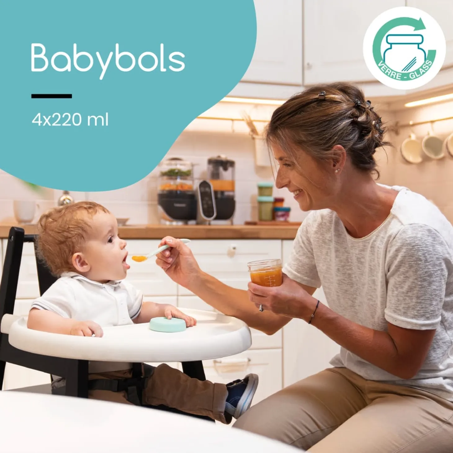 Babymoov 4 Babybols en verre Multicolore 220 ml