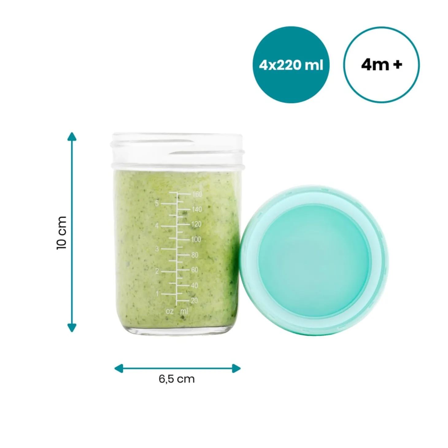Babymoov 4 Babybols en verre Multicolore 220 ml