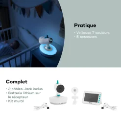 Babymoov Babyphone vidéo Yoo-Moov Blanc/Bleu